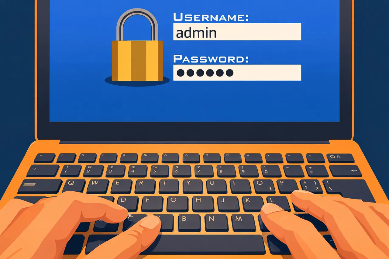 ログイン画面にログインするイラスト